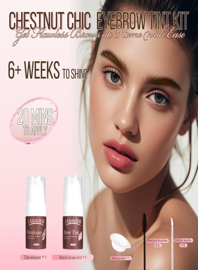 لاش فيو مجموعة ألوان الحواجب من لاشفيو بتأثيرات طبيعية تدوم طويلاً لمدة 4 أسابيع، سهلة الاستخدام في الصالونات والمنازل (بني). - Image 2